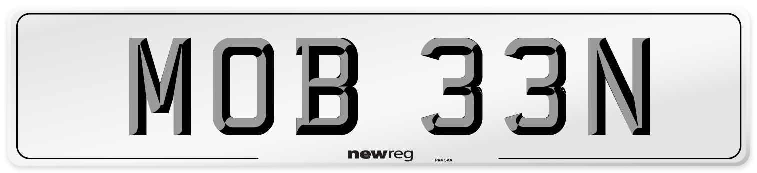 MOB 33N Number Plate from New Reg